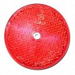 Univerzální červená kulatá odrazka s dírou (průměr 76 mm) - homologace E20
