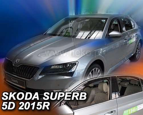 Ofuky oken Škoda Superb III (2015) - přední + zadní - sada 4 ks - Heko