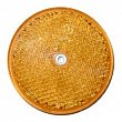 Univerzální oranžová kulatá odrazka s dírou (průměr 76 mm) - homologace E20