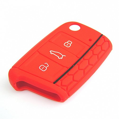 Silikonový obal - kryt na klíč Škoda Octavia III (2013) - RS Design - červený