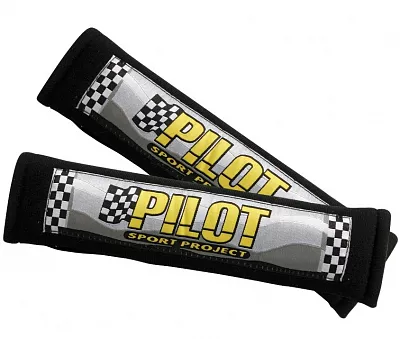 Návleky na bezpečnostní pásy PILOT, černé, 2 ks
