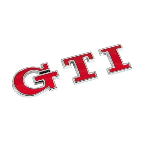 Chromované samolepící 3D logo ( GTI )
