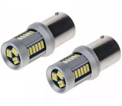 LED žárovky BAY15D 30 LED, dvouvláknové s CANBUS jednotkou, bílé, 2 ks