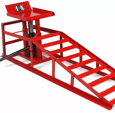 Nájezdová kovová rampa s hydraulickým zvedákem 2000 kg MAR-POL, 1 ks