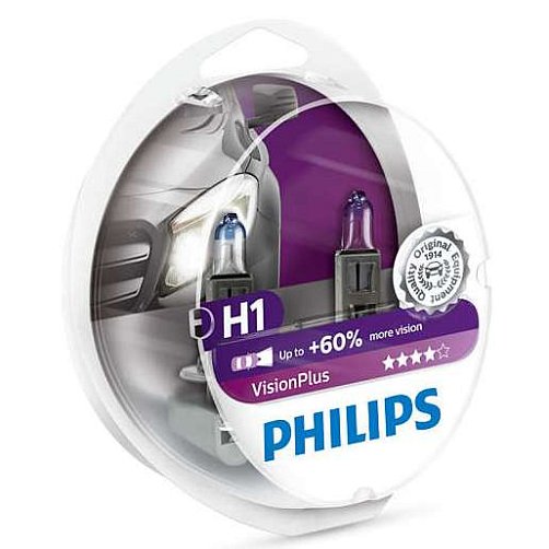 Žárovky H1 Philips Vision Plus +60% (DUO BOX 2 ks)