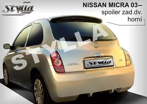 Střešní spoiler - stříška Nissan Micra K12 (2003 - 2010)