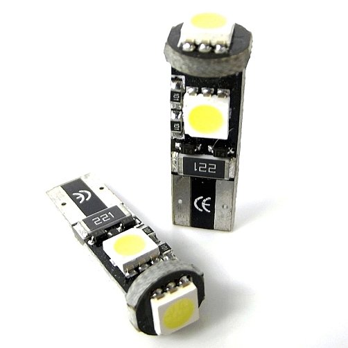 CAN-BUS parkovací žárovky T10 W5W - 3 SMD LED bílé 6000°K (2 ks) - Einparts EPL06