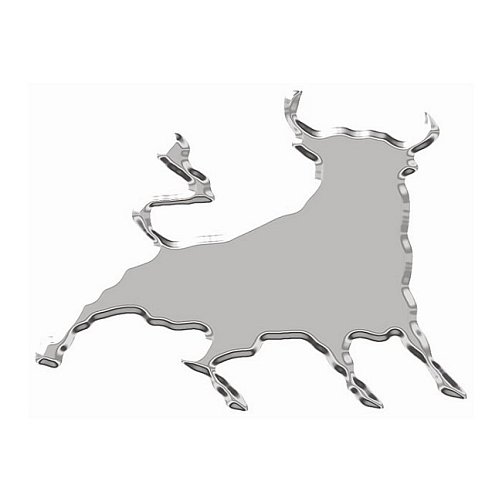 Chromované samolepící 3D logo ( Bull )