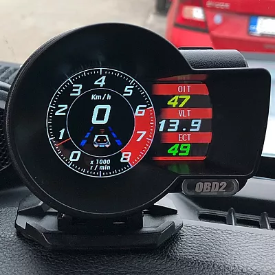 Palubní sportovní LCD displej do auta s GPS pro jednotku OBD 2