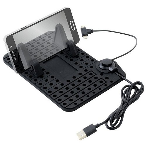 Držák Smartphonu do auta s protiskluzovou podložkou a micro USB kabelem - Compass 