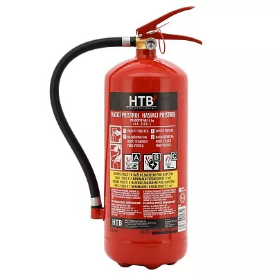 Hasící práškový přístroj s tlakoměrem, ABC, 6 kg - HTB
