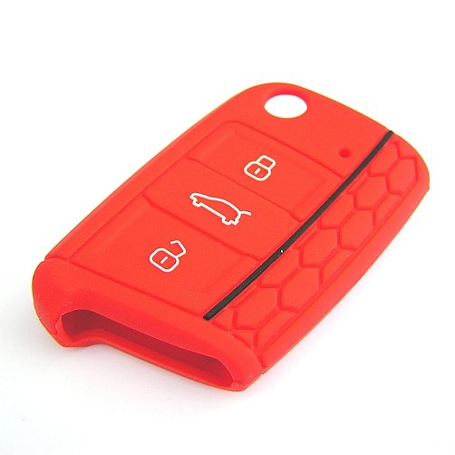 Silikonový obal - kryt na klíč Volkswagen Golf Sportsvan (2014) - RS Design - červený