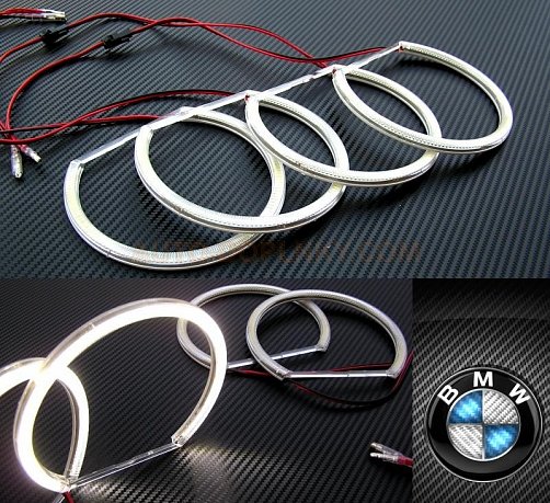LED Angel Eyes kroužky BMW 3 E46 s xenony - bílé - 480 LED