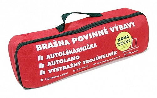 Brašna povinné výbavy automobilu dle 182/2011 Sb. (autolékárnička do roku 2021)