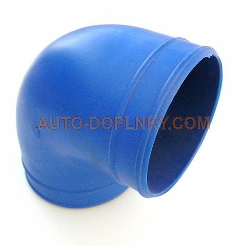 Koleno - redukce sání sportovního filtru 90° - průměr 77 mm - modré