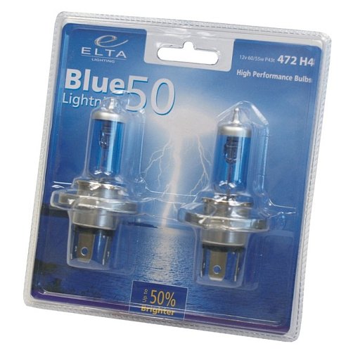 Žárovky H4 Elta Blue Lighting 50 Plus (2 ks)